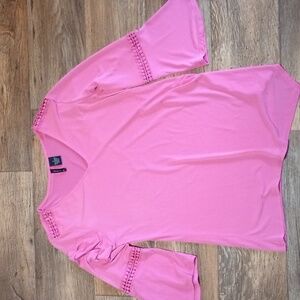 New Directions Pink Bell Sleeve Top Size S
